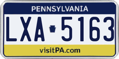 PA license plate LXA5163