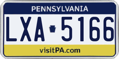 PA license plate LXA5166