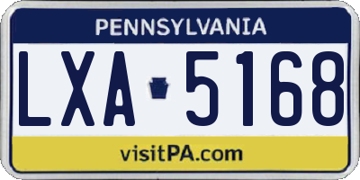 PA license plate LXA5168