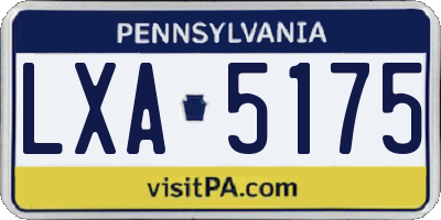 PA license plate LXA5175