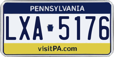 PA license plate LXA5176