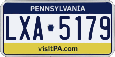 PA license plate LXA5179