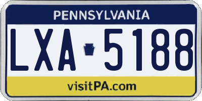 PA license plate LXA5188