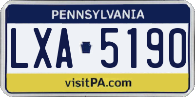 PA license plate LXA5190