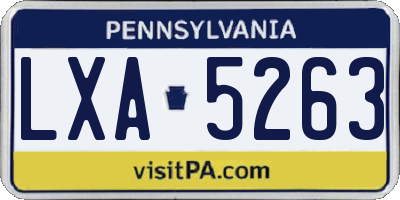 PA license plate LXA5263
