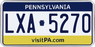 PA license plate LXA5270