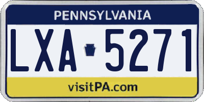 PA license plate LXA5271