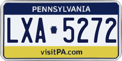 PA license plate LXA5272