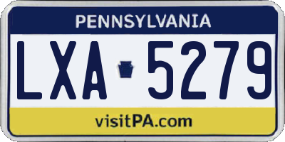 PA license plate LXA5279