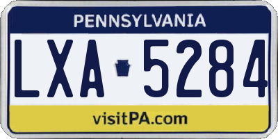 PA license plate LXA5284