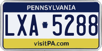 PA license plate LXA5288