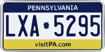 PA license plate LXA5295