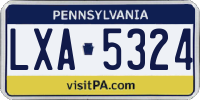 PA license plate LXA5324