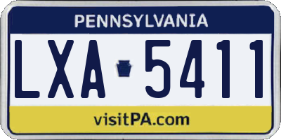 PA license plate LXA5411