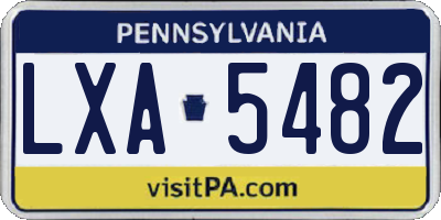 PA license plate LXA5482