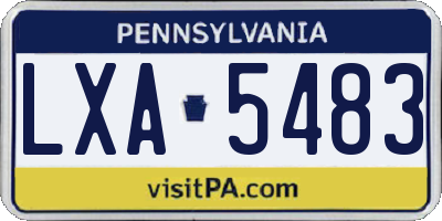 PA license plate LXA5483