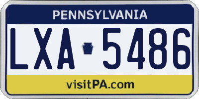 PA license plate LXA5486