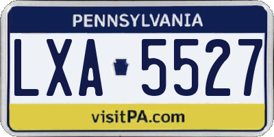 PA license plate LXA5527