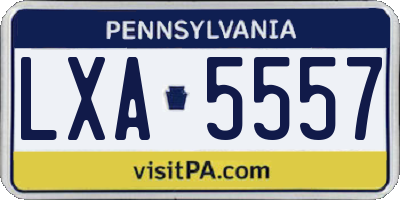 PA license plate LXA5557