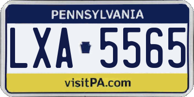 PA license plate LXA5565