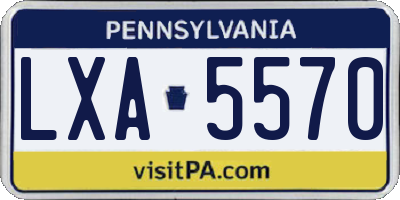 PA license plate LXA5570