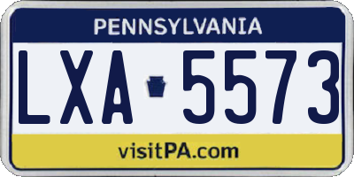 PA license plate LXA5573