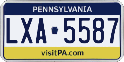 PA license plate LXA5587