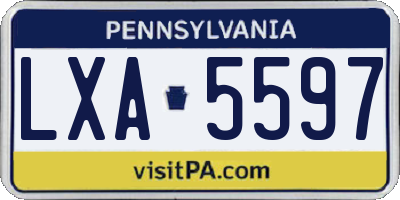 PA license plate LXA5597