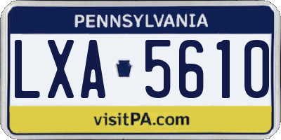 PA license plate LXA5610