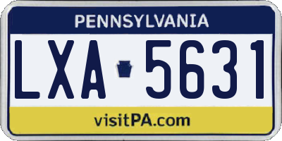 PA license plate LXA5631