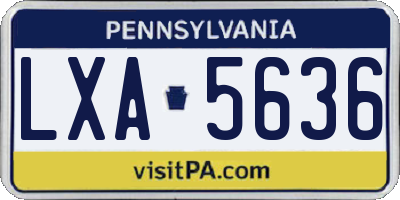 PA license plate LXA5636