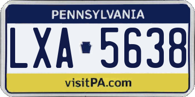 PA license plate LXA5638