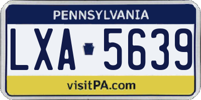 PA license plate LXA5639