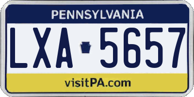PA license plate LXA5657