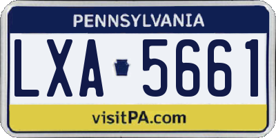 PA license plate LXA5661