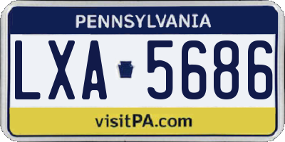 PA license plate LXA5686