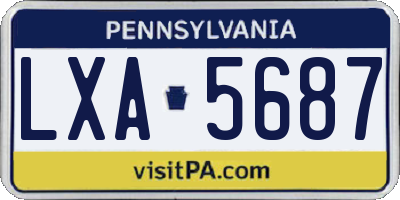 PA license plate LXA5687