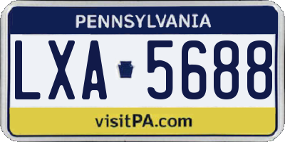 PA license plate LXA5688