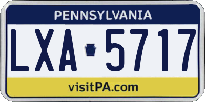 PA license plate LXA5717