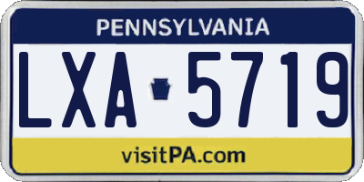 PA license plate LXA5719