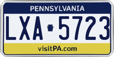 PA license plate LXA5723