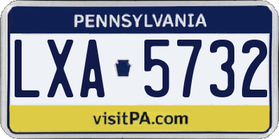 PA license plate LXA5732