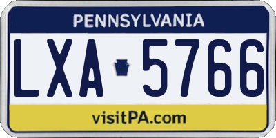 PA license plate LXA5766