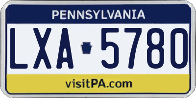 PA license plate LXA5780