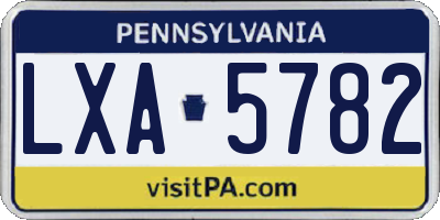 PA license plate LXA5782