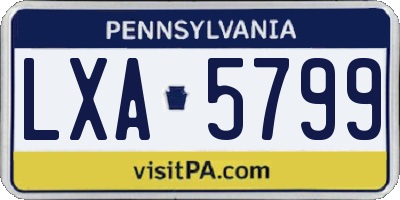 PA license plate LXA5799