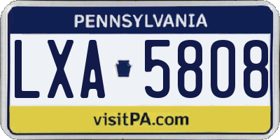 PA license plate LXA5808