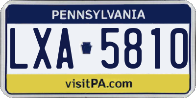 PA license plate LXA5810