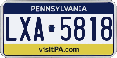 PA license plate LXA5818