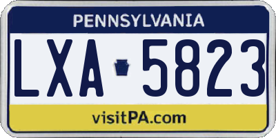 PA license plate LXA5823